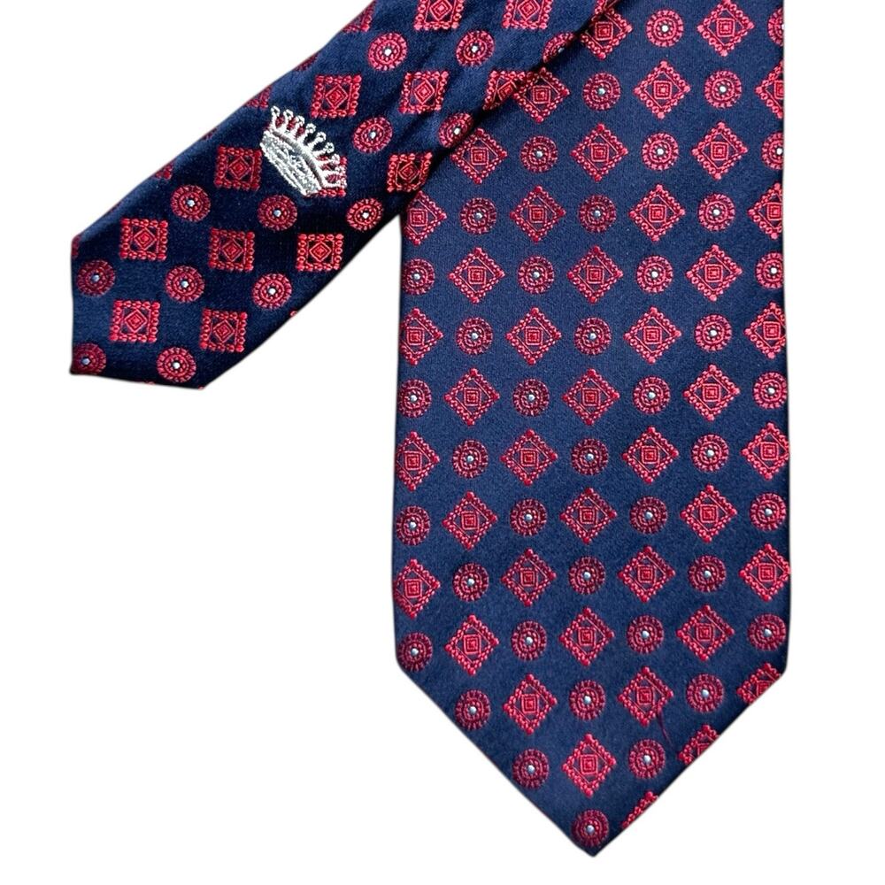 Countess Mara Silk Tie Mens Necktie Blue Red Geometric 57x3 Preppy